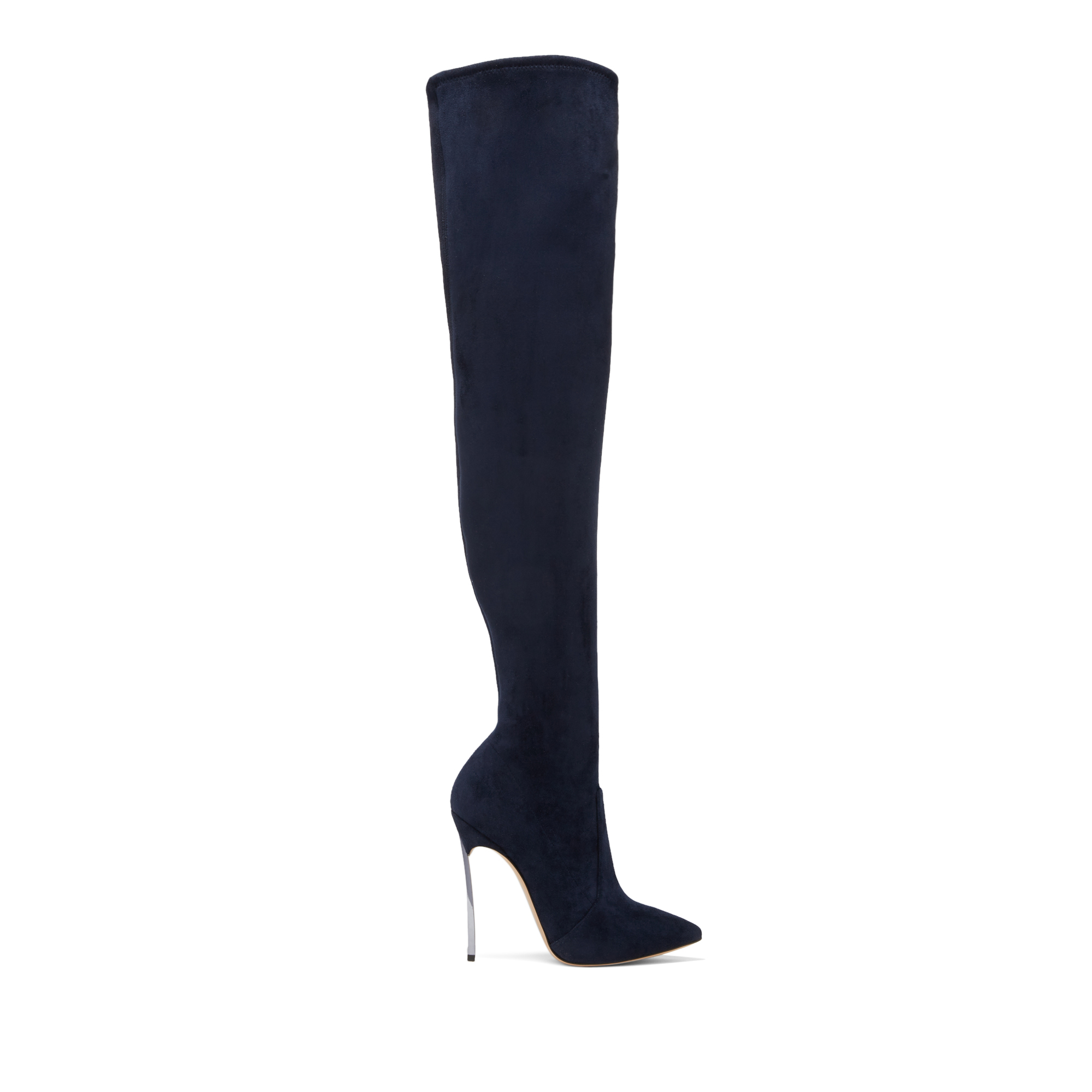 Casadei Blade Eco Suede - Woman Over The Knee Boots Prussian 39
