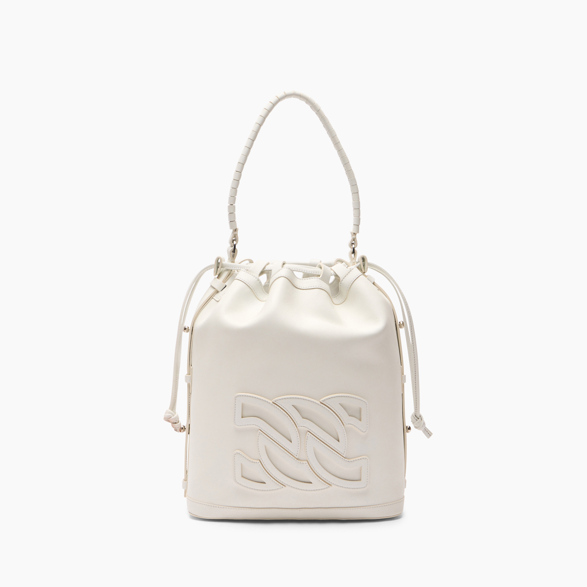 Casadei Voyage Leather Bucket Bag - Woman Bags White Qt In White