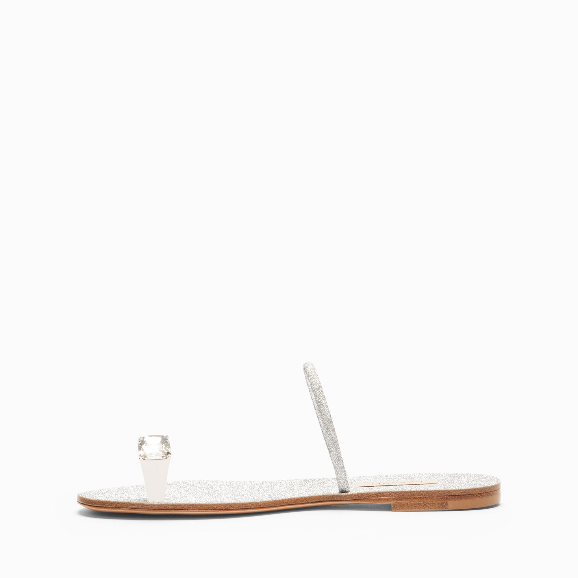  Casadei Soraya Solar Eclipse Flat Sandals - Frau Flats Silver 36 