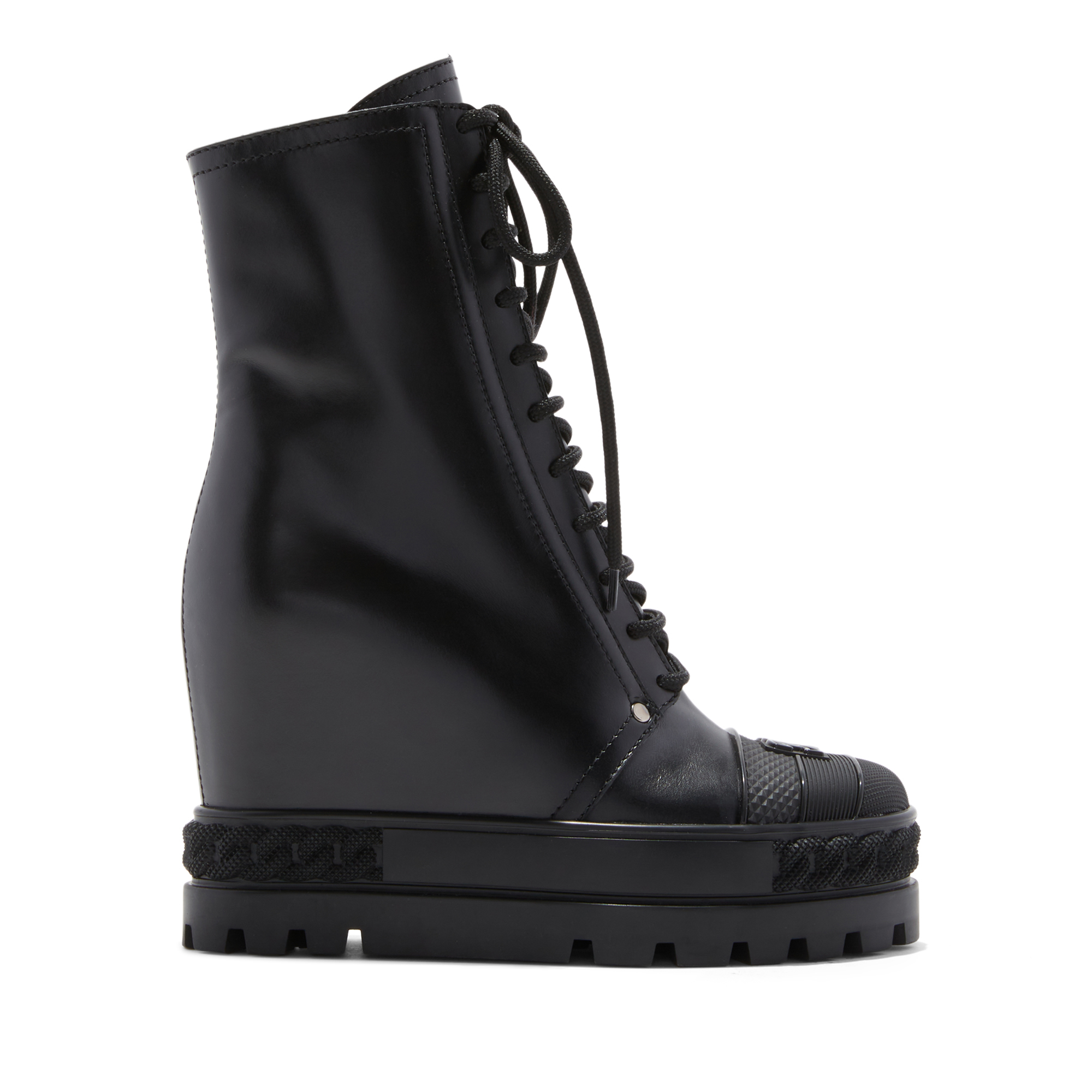 Casadei High Top Leather - Woman Sneakers Black 38
