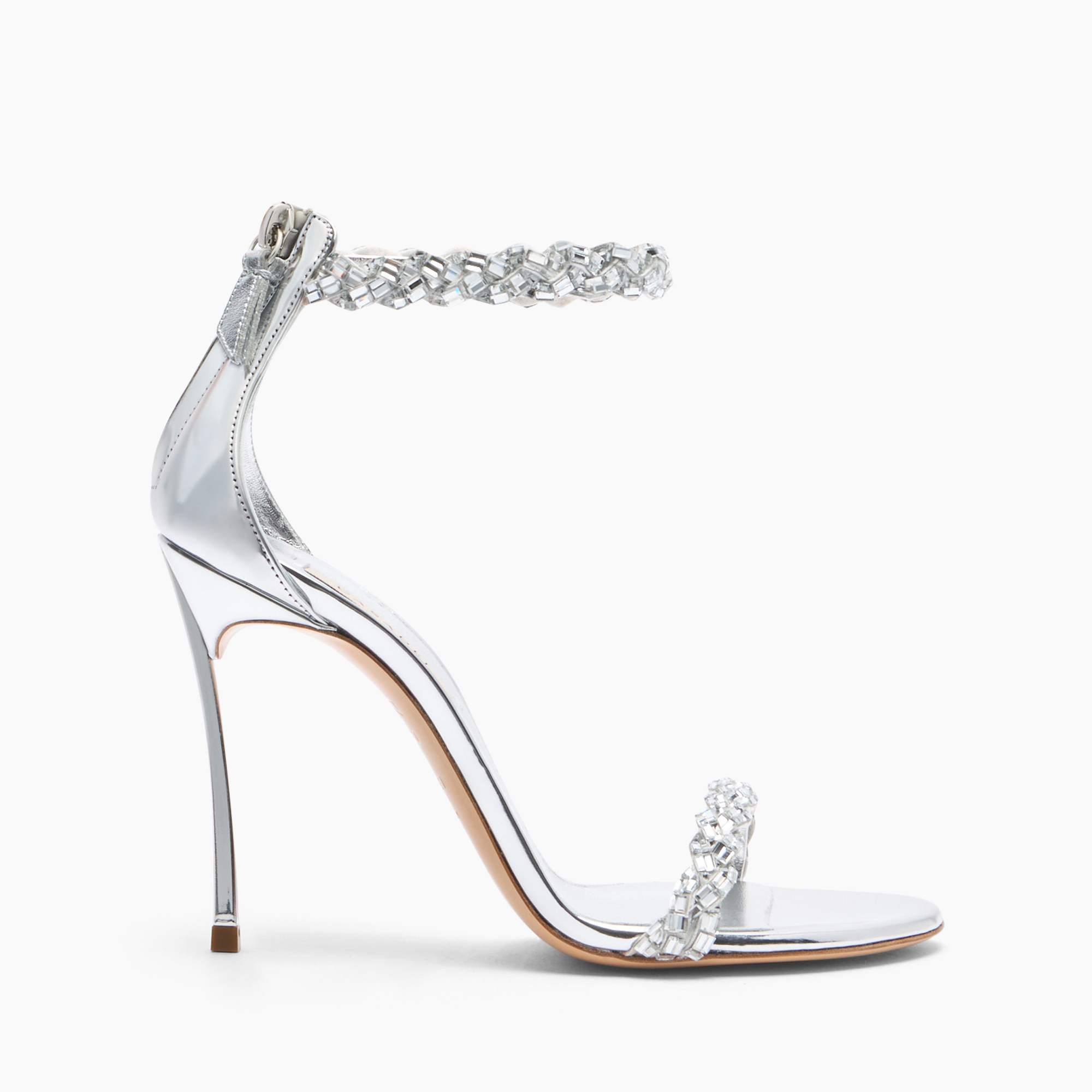 Casadei Starsway Blade Sandals - Woman Sandals Crystal And Silver 35