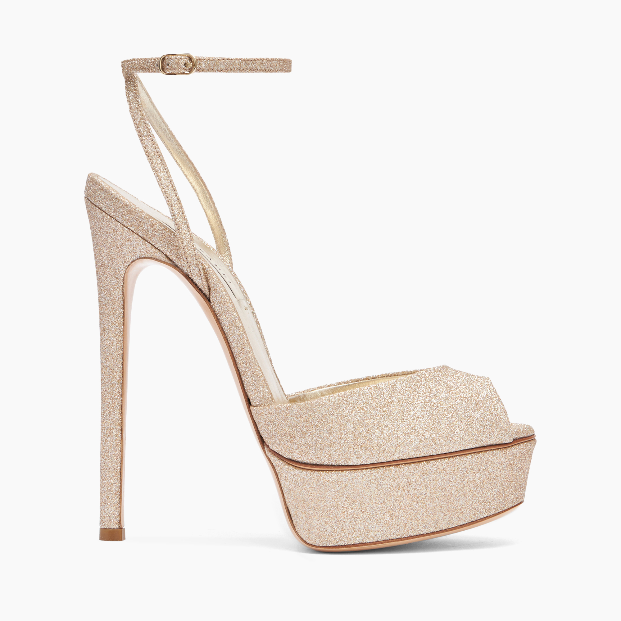 Casadei 140mm Glittered Platform Sandals In Neutral