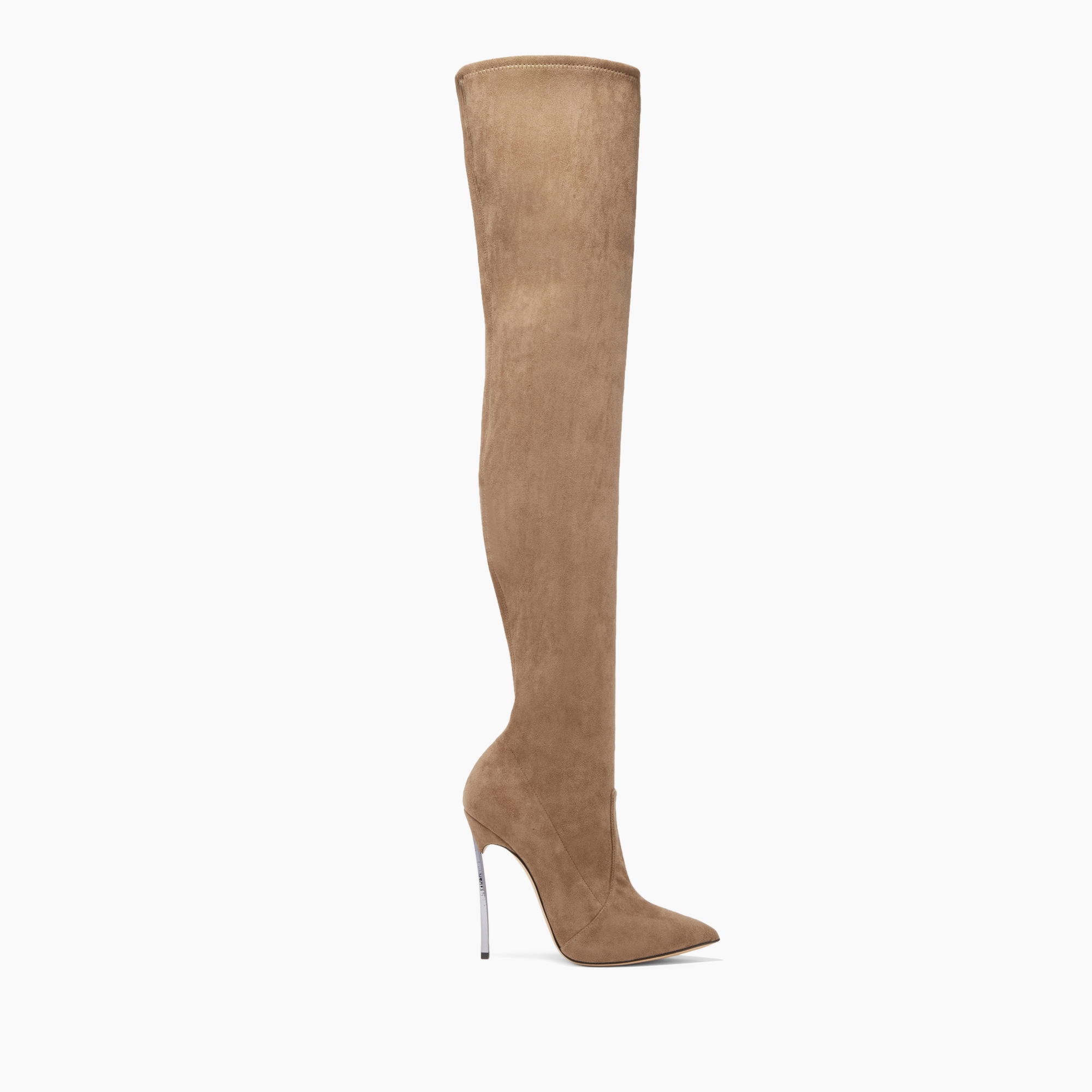 Casadei Blade Eco Suede - Woman Over The Knee Boots Mud 39