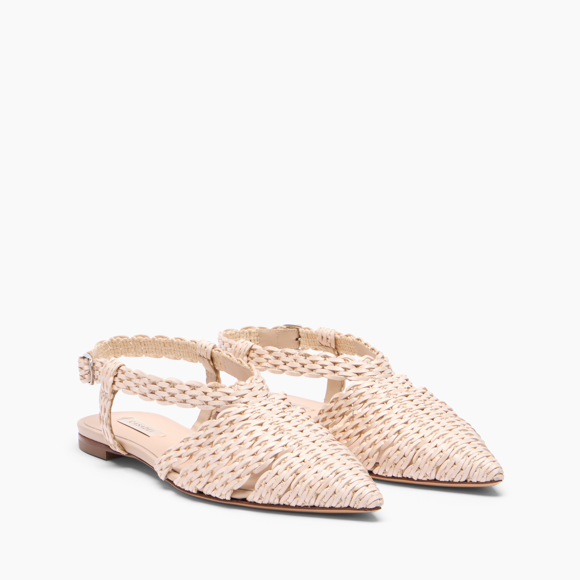  Casadei Avenida Flat Sandale - Frau Flats Pink Sand 37 