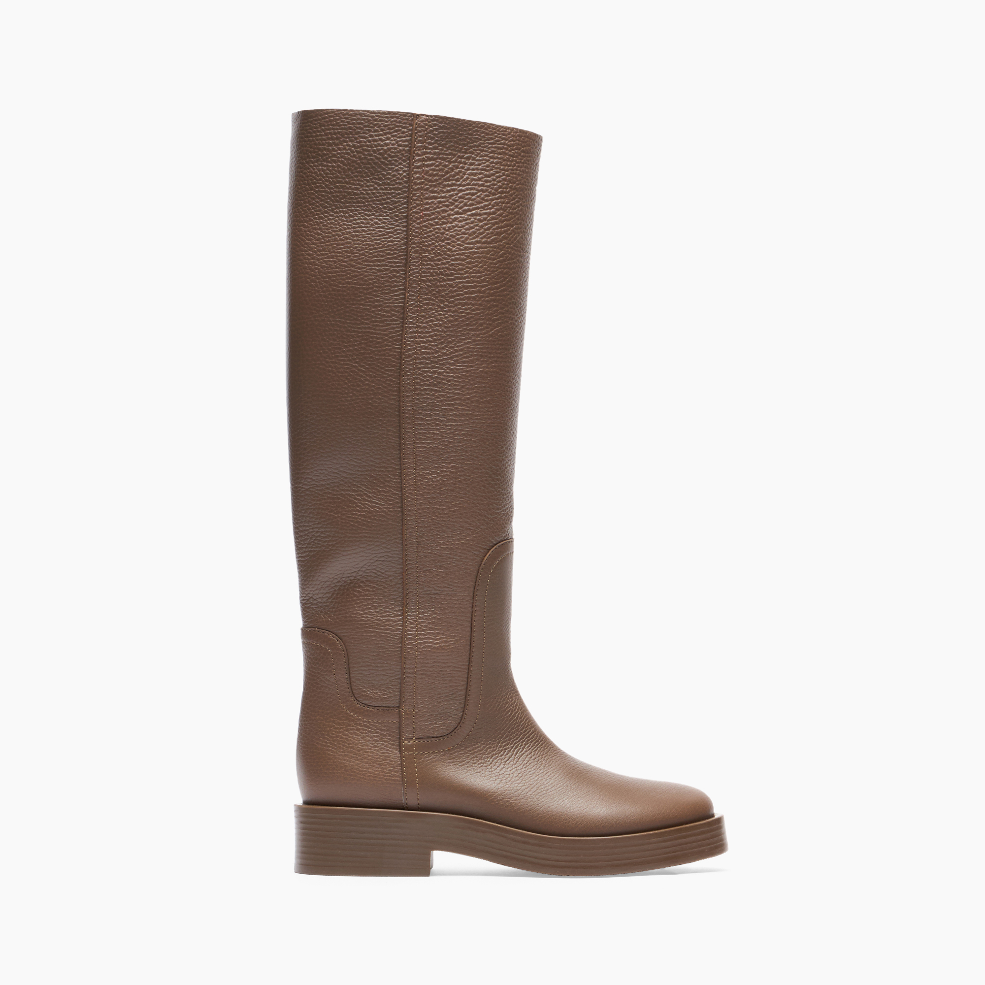 Charlie Leather High Boots in Caribou for Women | Casadei®