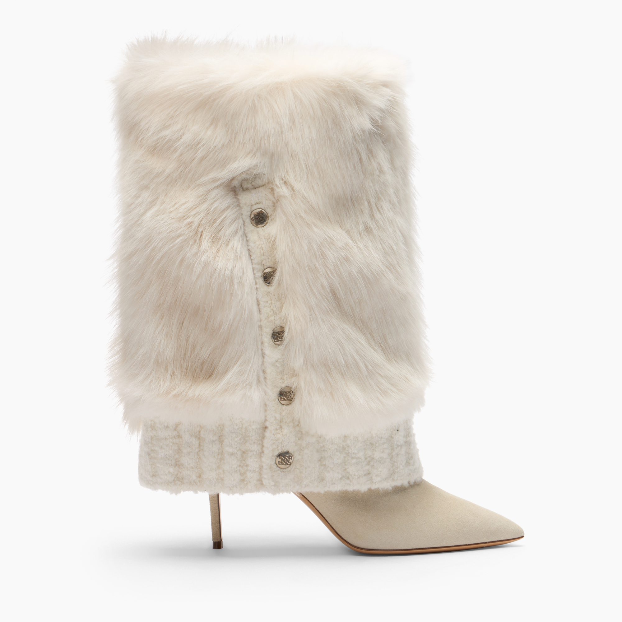 Casadei Double Face Julia High Boot - Woman High Boots Yogurt+white 37