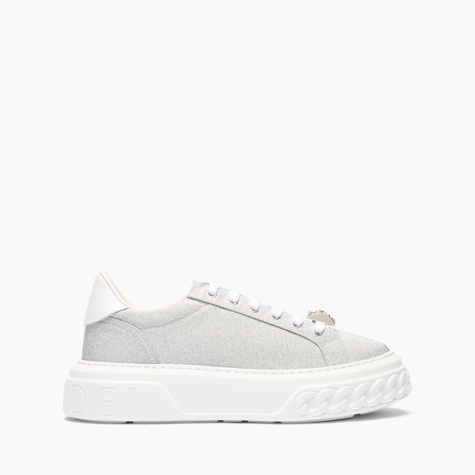Casadei Off Road Cas25 Sneakers - Woman Sneakers Silver And White 38 In Silver And White