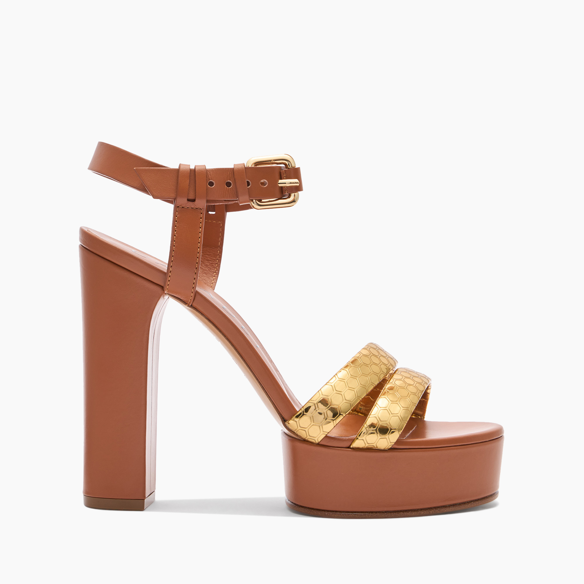 Casadei Sandals Brown In Gold And Etruria