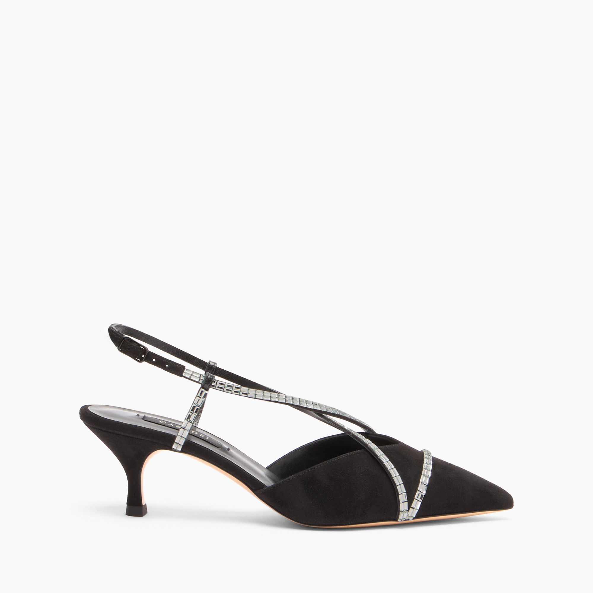 Casadei Starsway Julia Slingbacks - Woman Pumps And Slingback Black And Crystal 35.5
