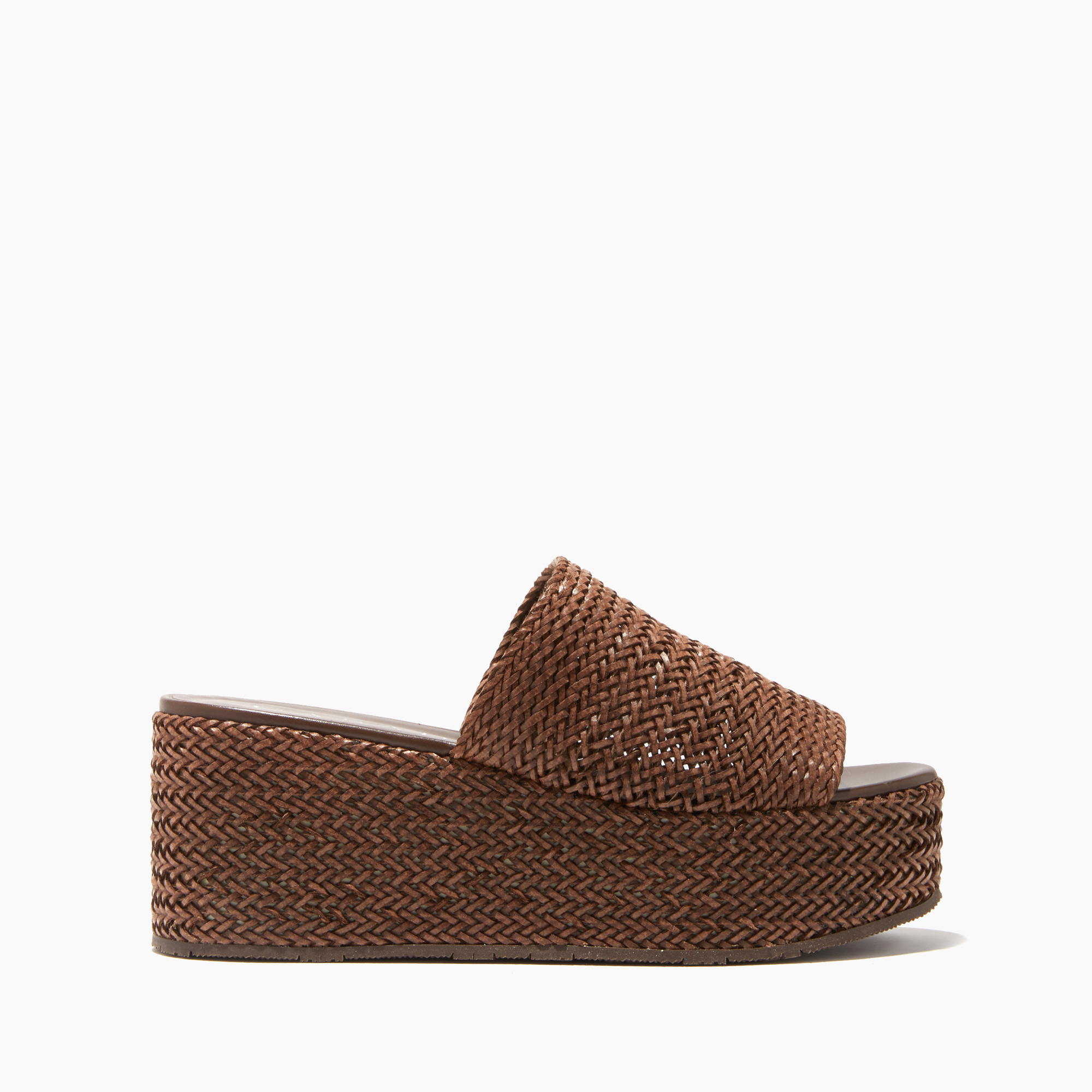 Casadei Interwoven Platform Wedge Sandals In Brown