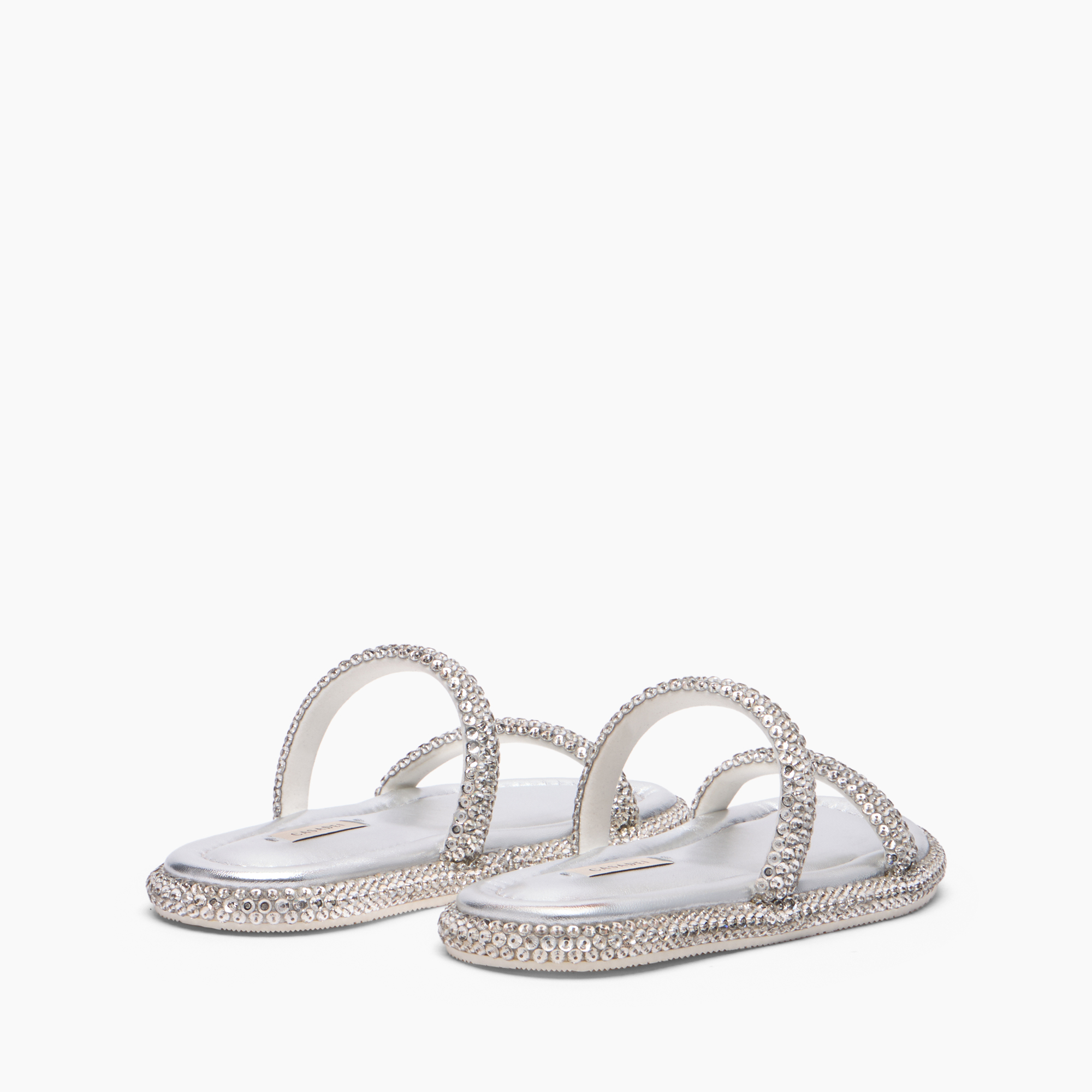  Casadei Sirio Strass Flat Sandale - Frau Flats Silver,  Silver 36 