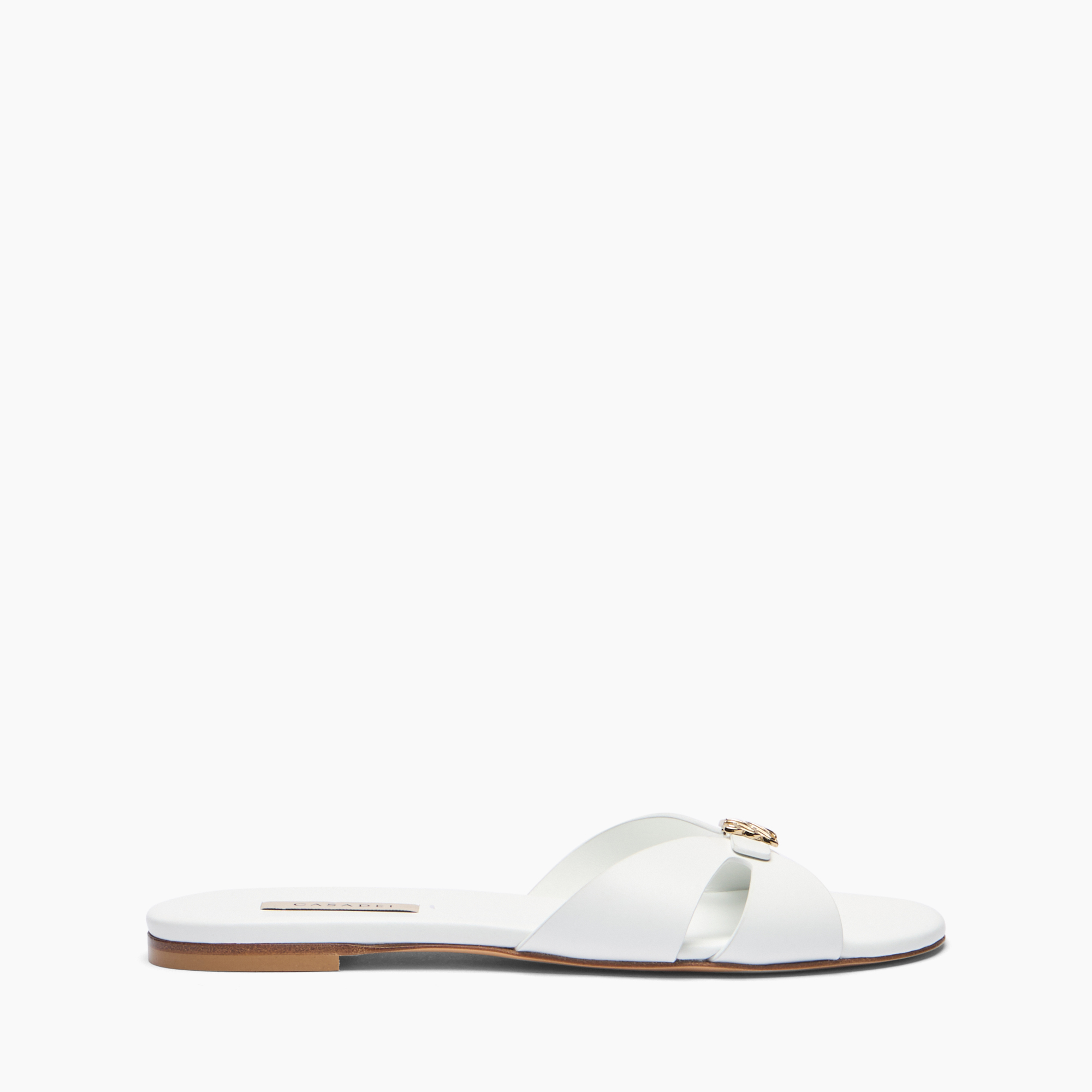 Jane Slide Sandal in White for Women | Casadei®