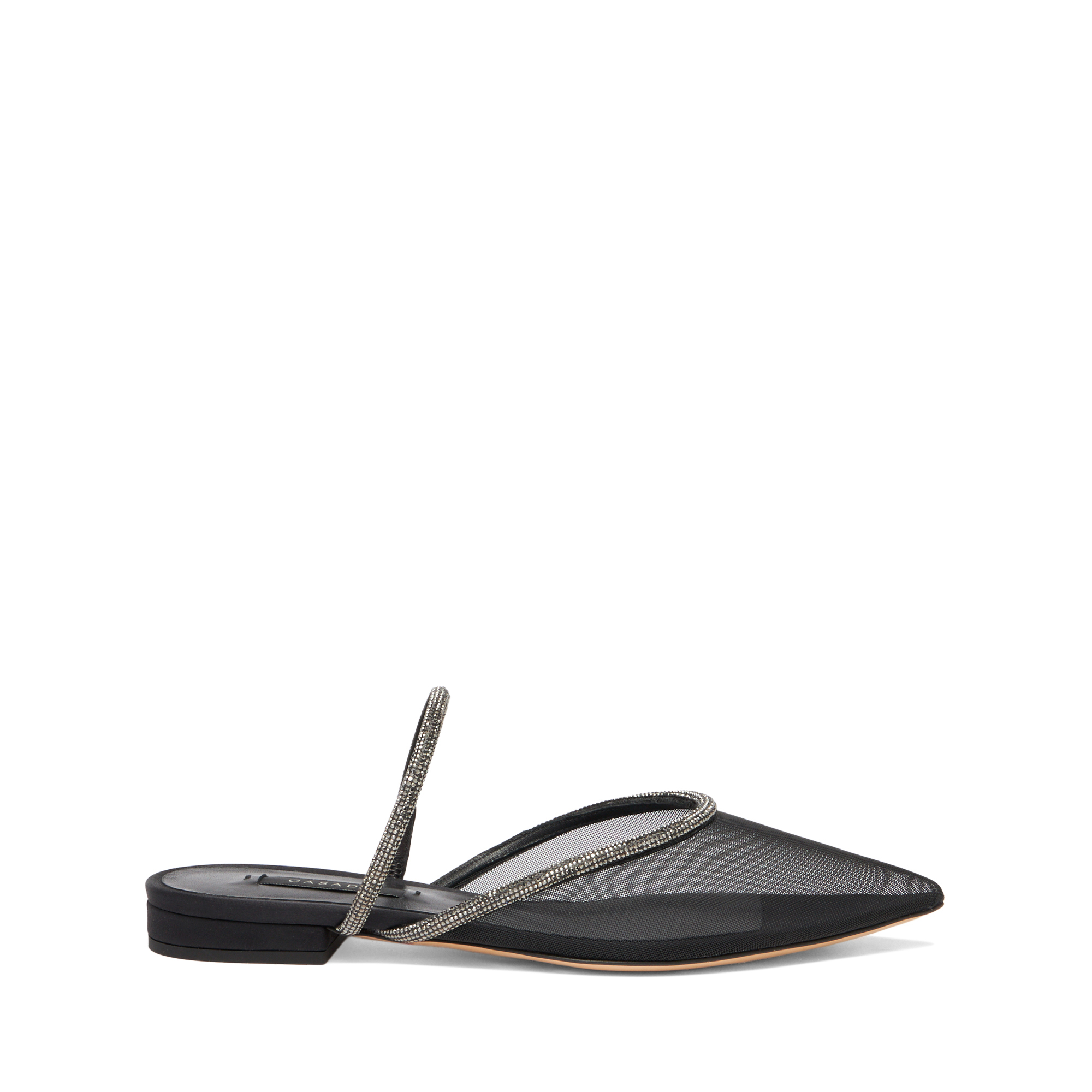 Shop Casadei Mimì Sabot - Woman Flats And Loafers Black And Ematite 36