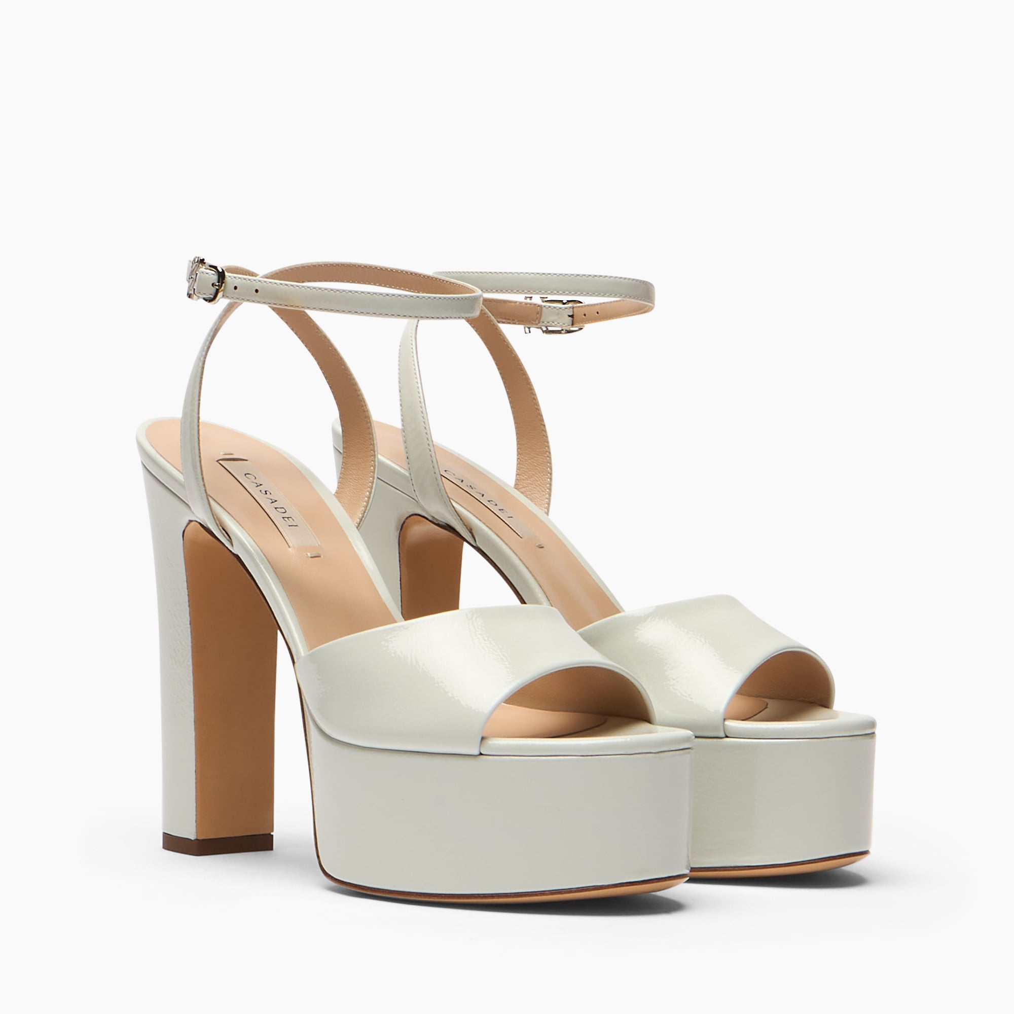  Casadei Patty Platform  Dream Lac Sandale - Frau Plateauschuhe Offwhite 36 