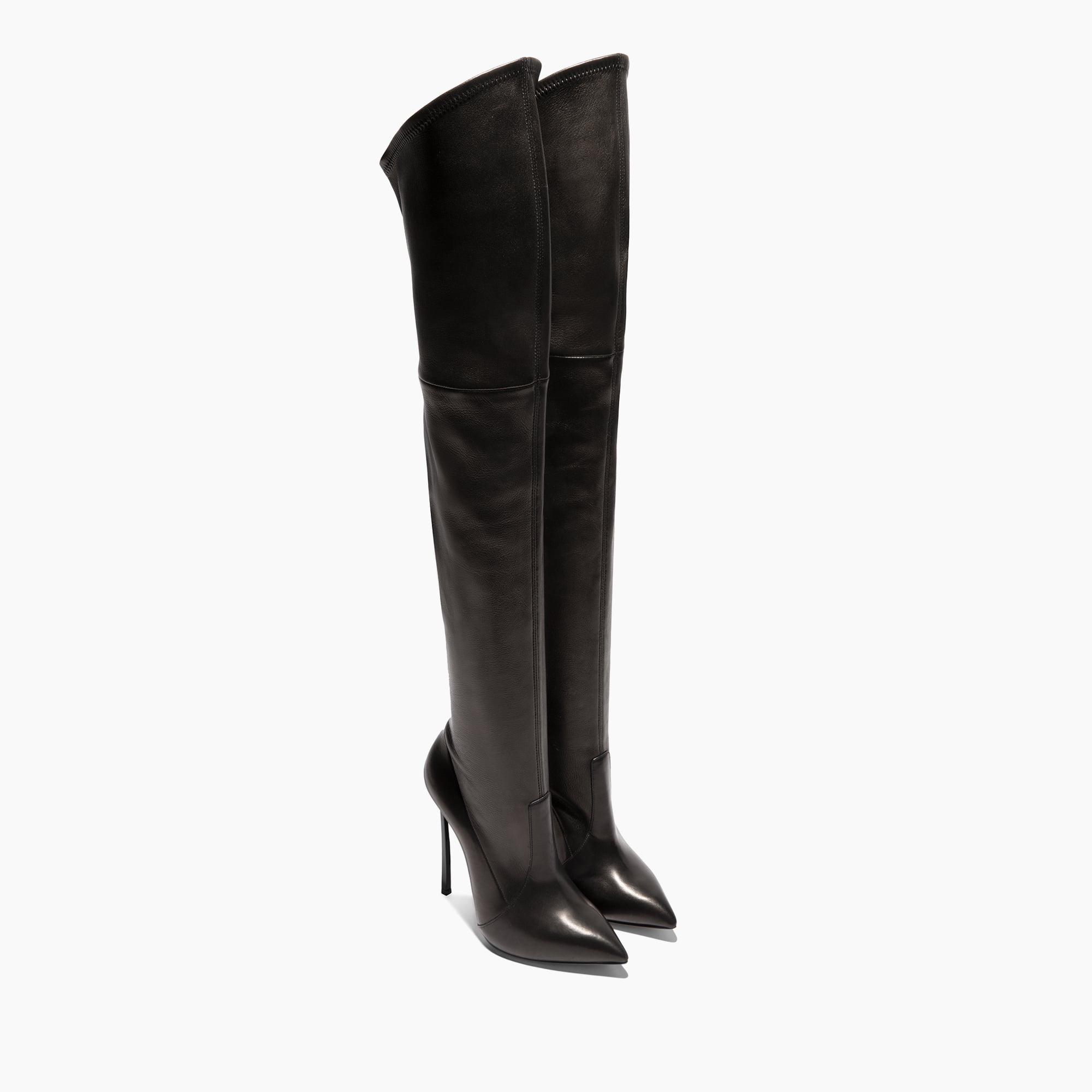  Casadei Blade Leder - Frau Overknee-stiefel Schwarz 40 