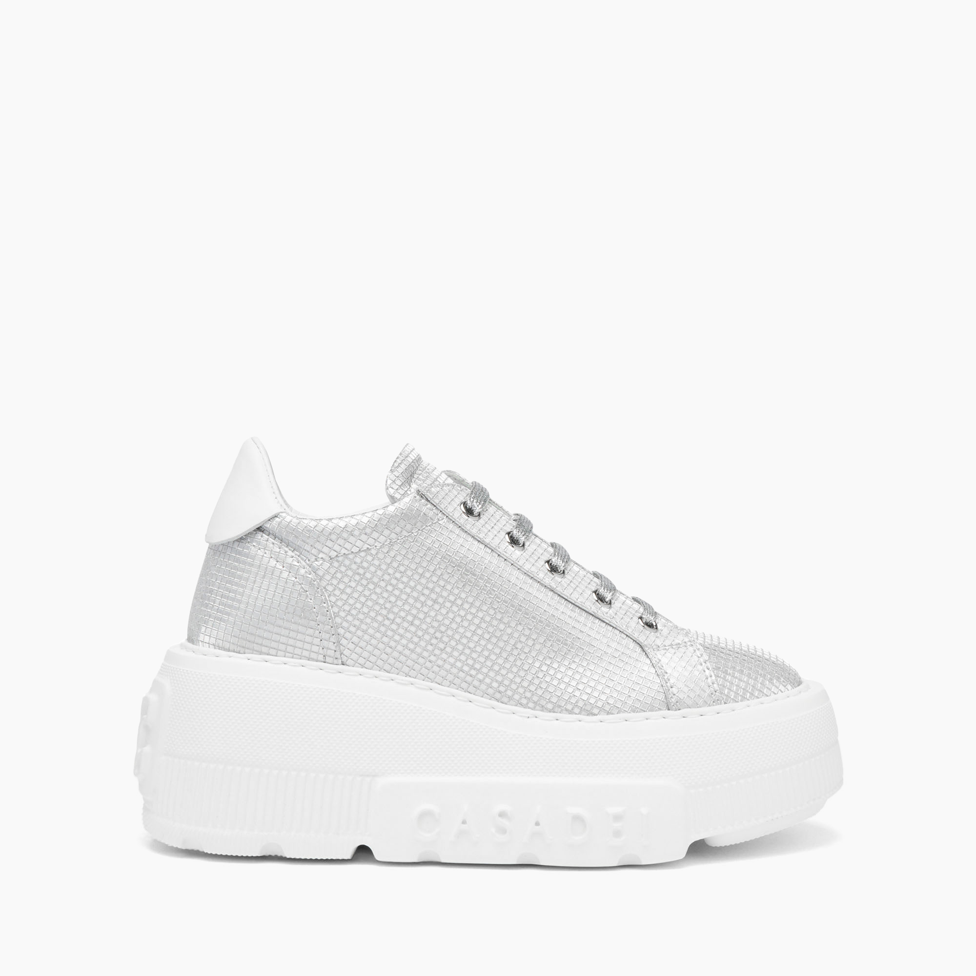 Casadei Nexus Hanoi Leather Sneakers In Silver